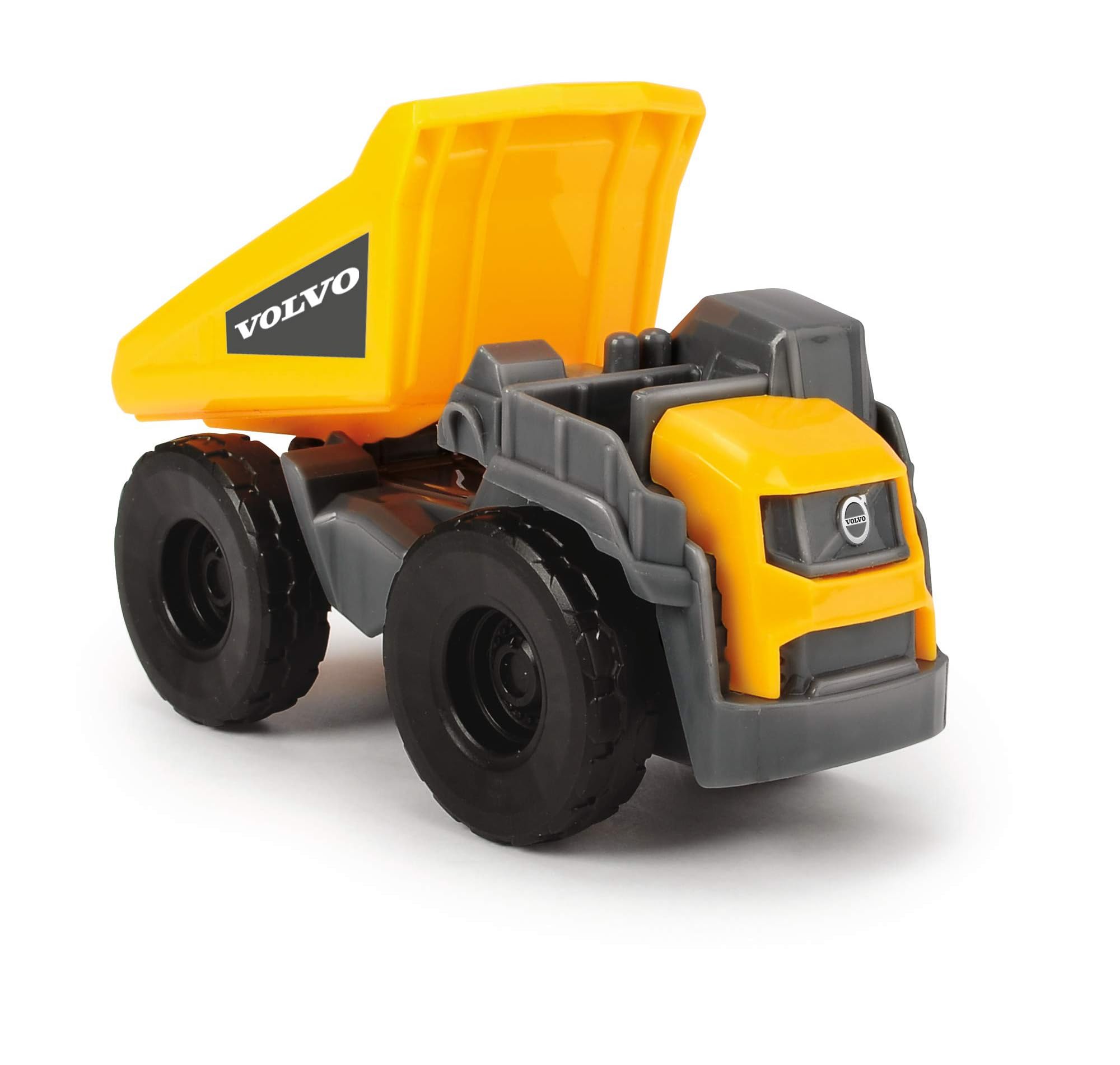 Dickie Toys Volvo Micro Workers 5er Set Baustellenfahrzeuge (je 10 cm) - Kinder Bagger Spielzeug, Radlader & Muldenkipper Auto Spielzeug mit Freilauf, Fahrzeuge ab 3 Jahren, gelb/grau - 203722008 - Image 6