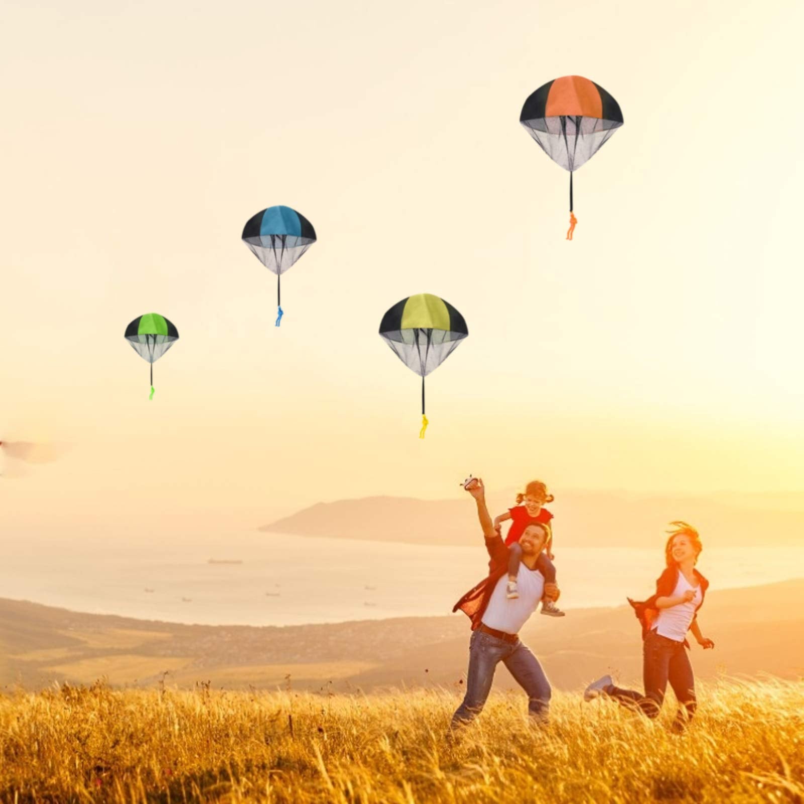 Fallschirm Spielzeug Kinder, funvce 4 Stück Fallschirmspringer Kleines Spielzeug, Hand Wurfspiel Outdoor Flugspielzeug, Party Mitgebsel Kindergeburtstag, Wurf Parachute Spiele für Draußen - Image 3