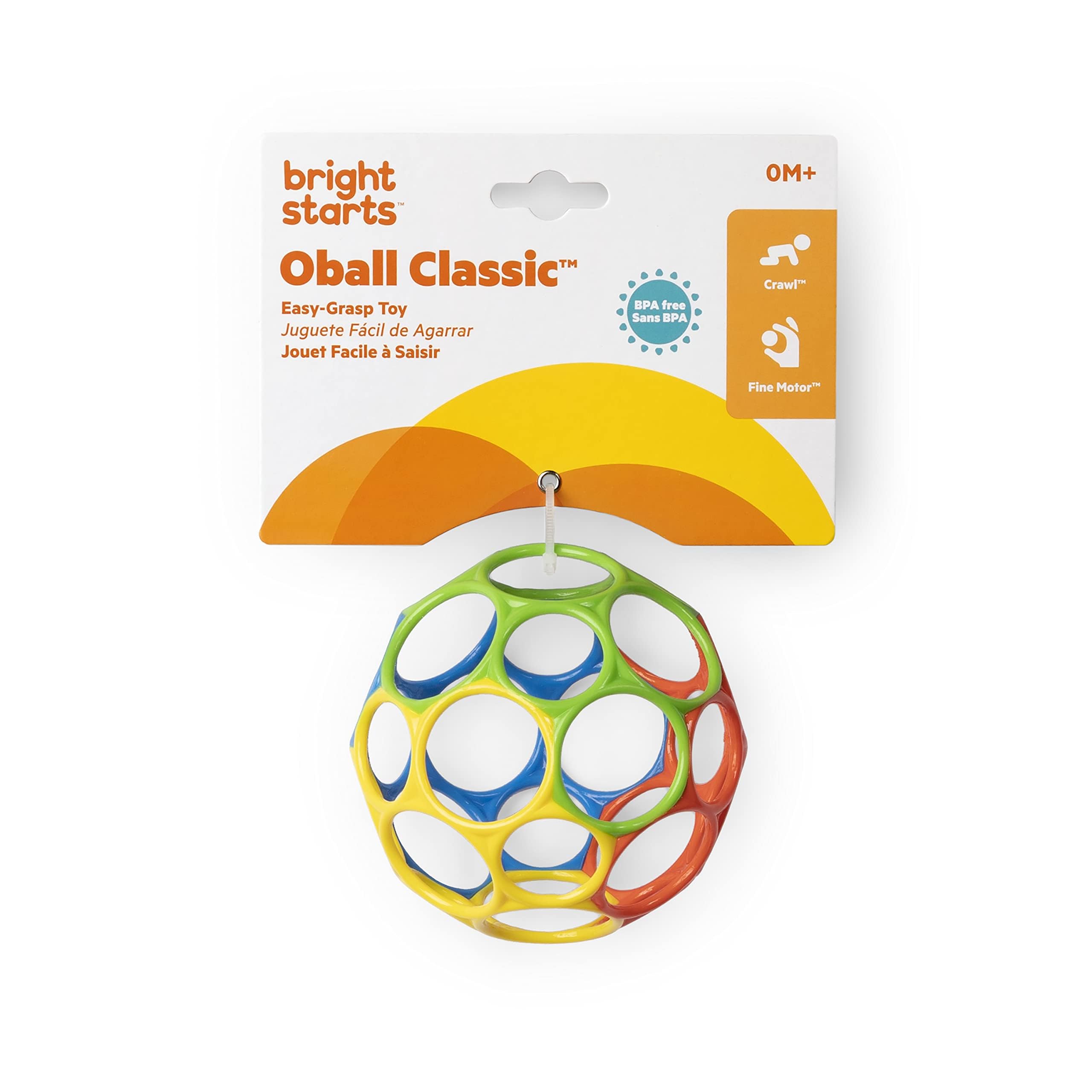 Bright Starts, Oball Classic, flexibler und leicht zu handhabender Ball, sensorisches Aktivitätsspielzeug für Kinder aller Altersstufen, mehrfarbig - Image 3