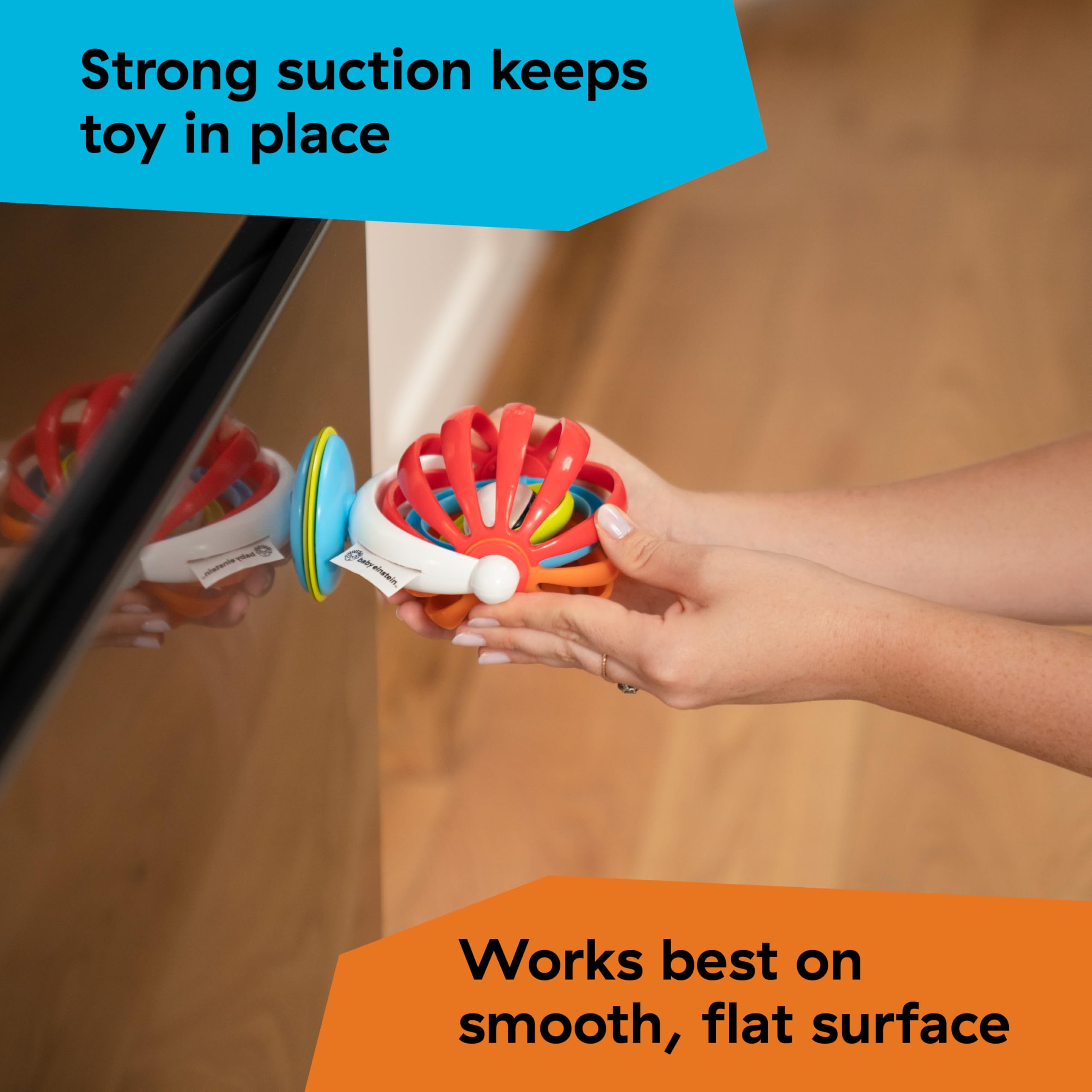 Baby Einstein, Sticky Spinner Spielzeug, perfekt auf Reisen oder für unterwegs, saugfähiger Boden zum Anbringen auf glatten Oberflächen - Image 7