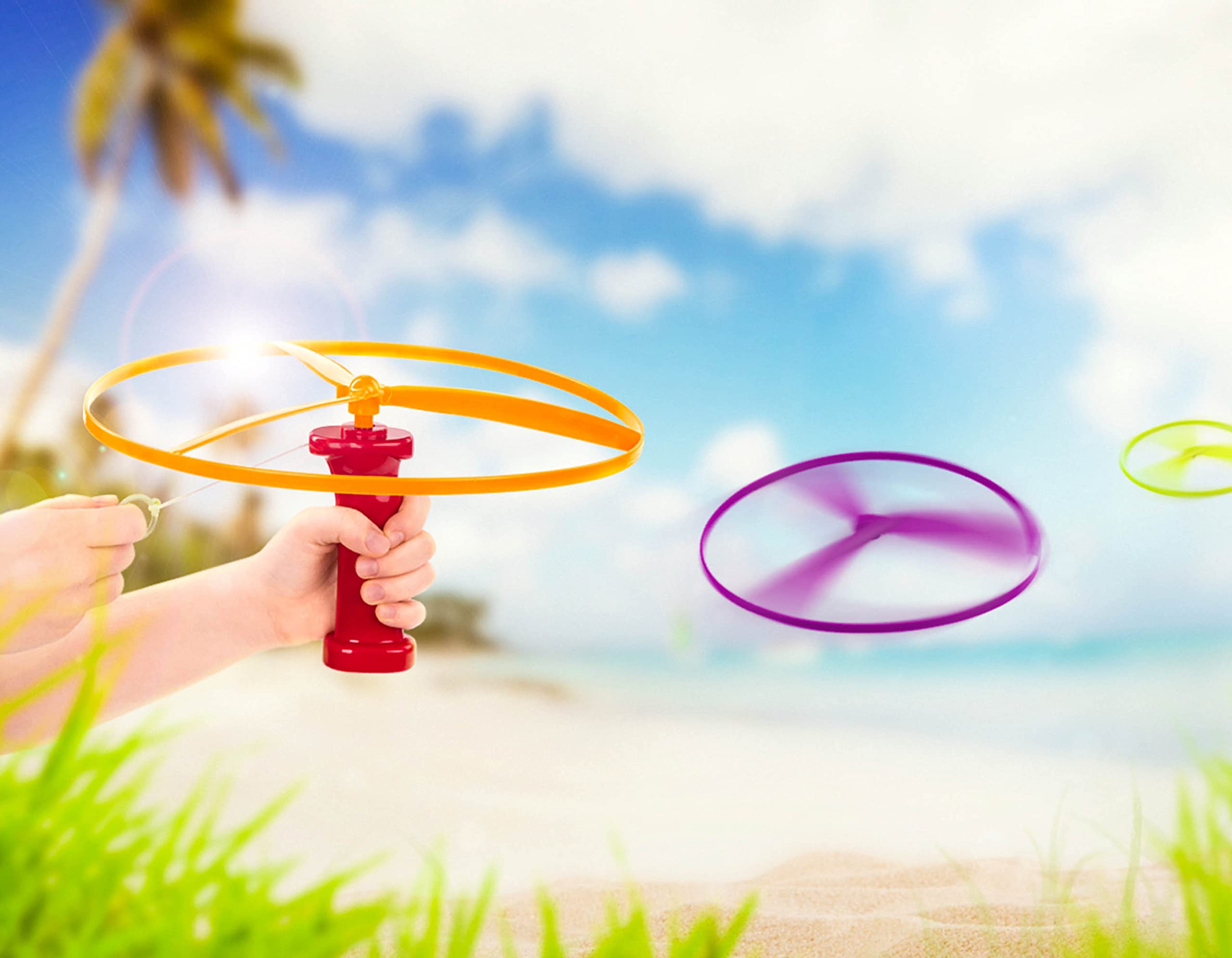 Battat - Skyrocopter - Propellespielzeug - 2 Werfer & 4 Scheiben - Hubschrauber Spielset - Outdoor-Spielzeug für den Sommer - 3 Jahre + - Image 5