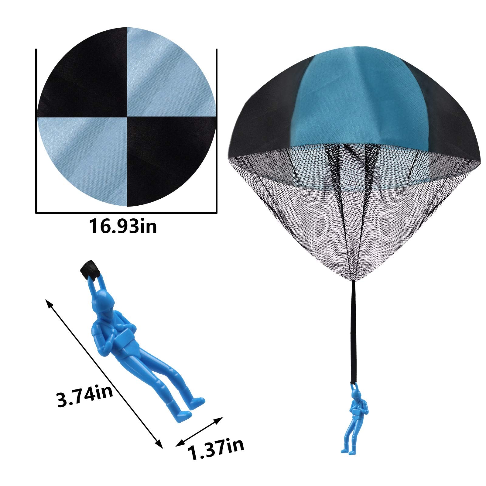 Fallschirm Spielzeug Kinder, funvce 4 Stück Fallschirmspringer Kleines Spielzeug, Hand Wurfspiel Outdoor Flugspielzeug, Party Mitgebsel Kindergeburtstag, Wurf Parachute Spiele für Draußen - Image 7