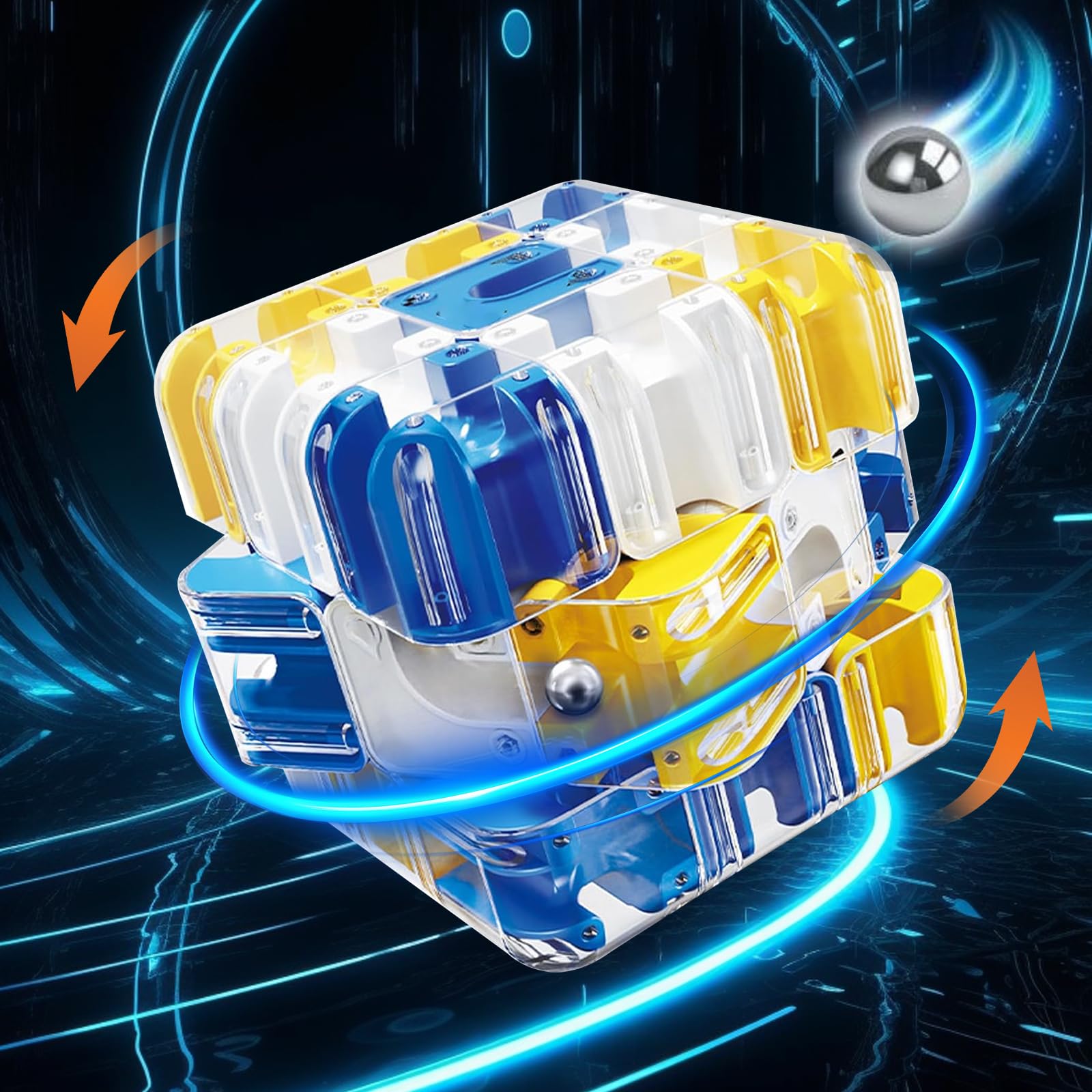 3D Labyrinth Würfe, 3D Labyrinth Zauberwürfel Puzzles Kugel Spielzeug Interaktives, Kugellabyrinth Zauberwürfel, Labyrinth 3D Puzzle Maze Cube, Gehirntrainingsspielzeug zum Stressabbau - Image 5