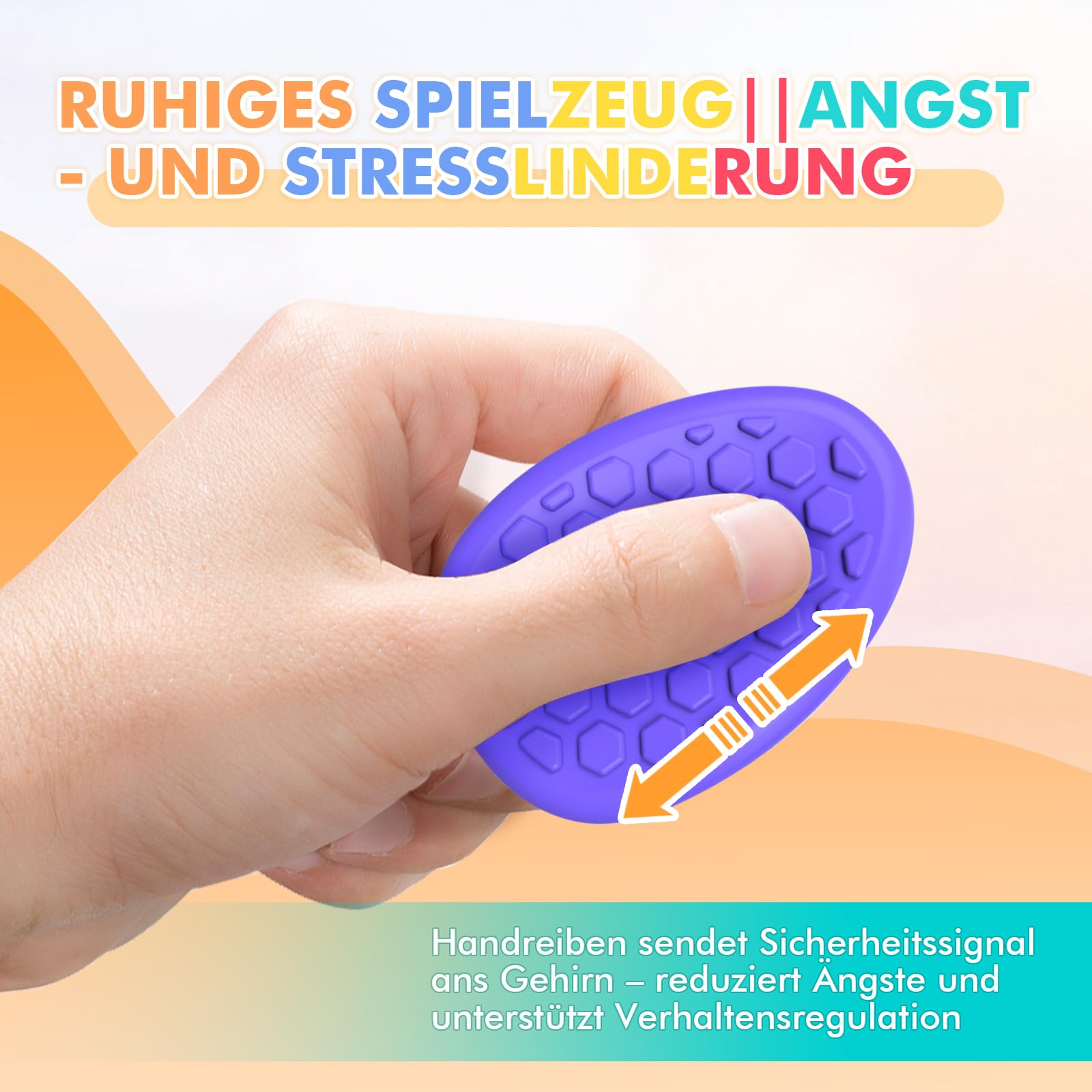 Bdwing Silikon Fidget Toys Sensory Stones, 6 Stück Sensorik Spielzeug Anti Stress Spielzeug, Worry Stone Stressabbau Reliever Geschenk für Kinder und Erwachsene, ADHS & Autismus Sensory Toys - Image 3
