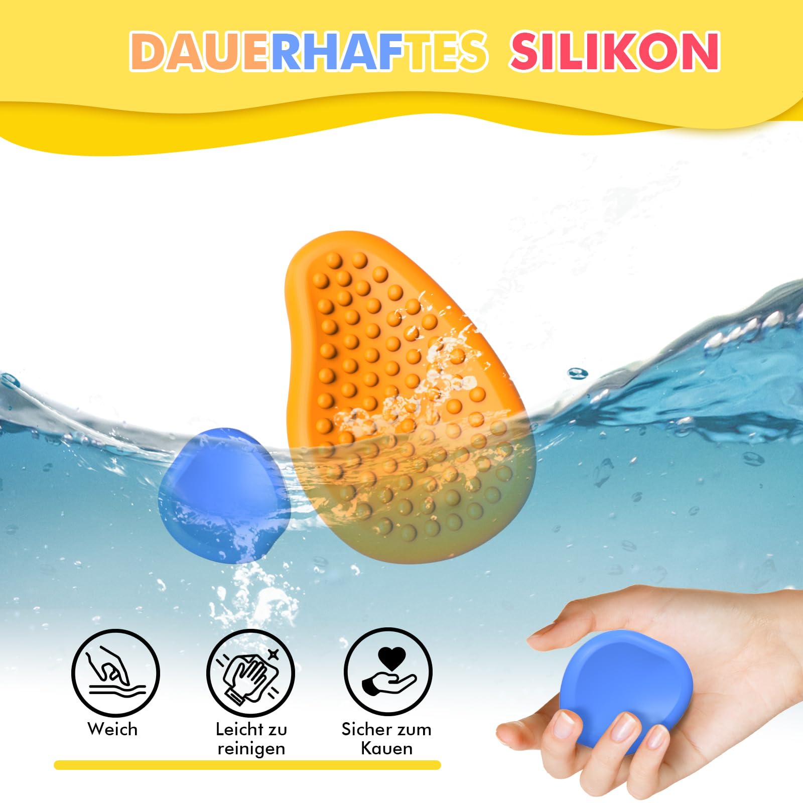 Bdwing Silikon Fidget Toys Sensory Stones, 6 Stück Sensorik Spielzeug Anti Stress Spielzeug, Worry Stone Stressabbau Reliever Geschenk für Kinder und Erwachsene, ADHS & Autismus Sensory Toys - Image 8