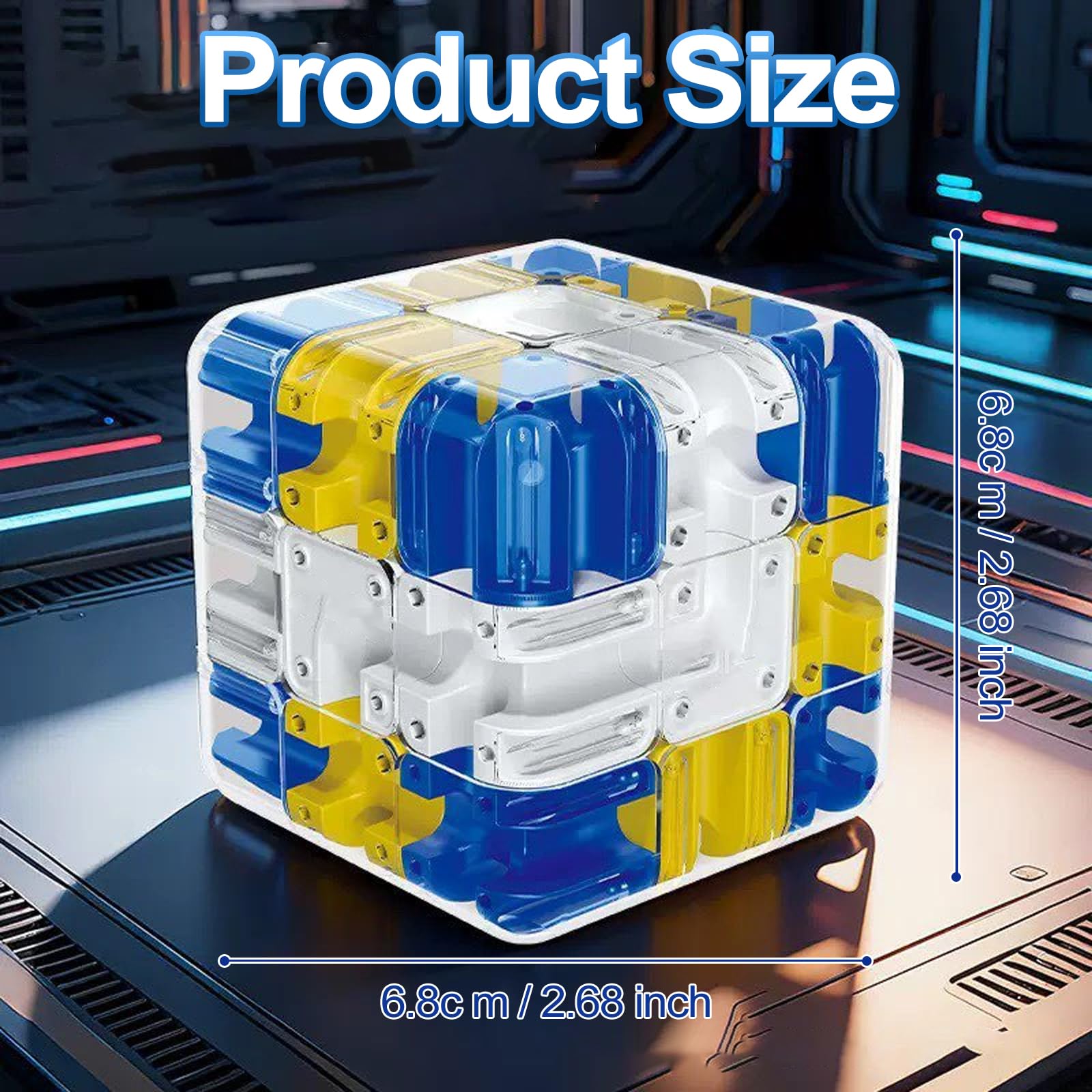 3D Labyrinth Würfe, 3D Labyrinth Zauberwürfel Puzzles Kugel Spielzeug Interaktives, Kugellabyrinth Zauberwürfel, Labyrinth 3D Puzzle Maze Cube, Gehirntrainingsspielzeug zum Stressabbau - Image 7