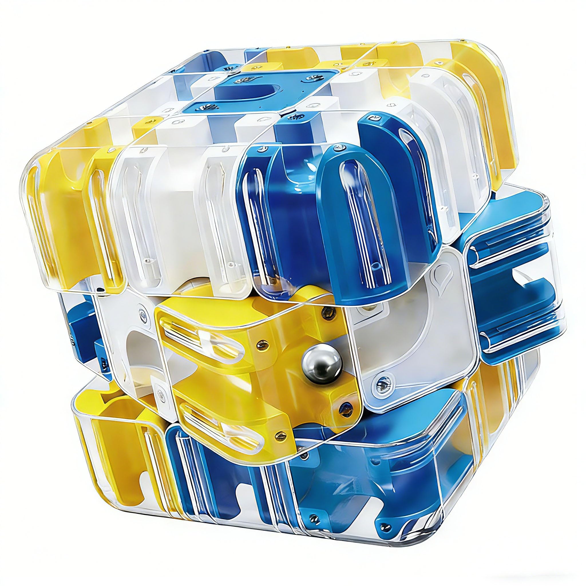 3D Labyrinth Würfe, 3D Labyrinth Zauberwürfel Puzzles Kugel Spielzeug Interaktives, Kugellabyrinth Zauberwürfel, Labyrinth 3D Puzzle Maze Cube, Gehirntrainingsspielzeug zum Stressabbau