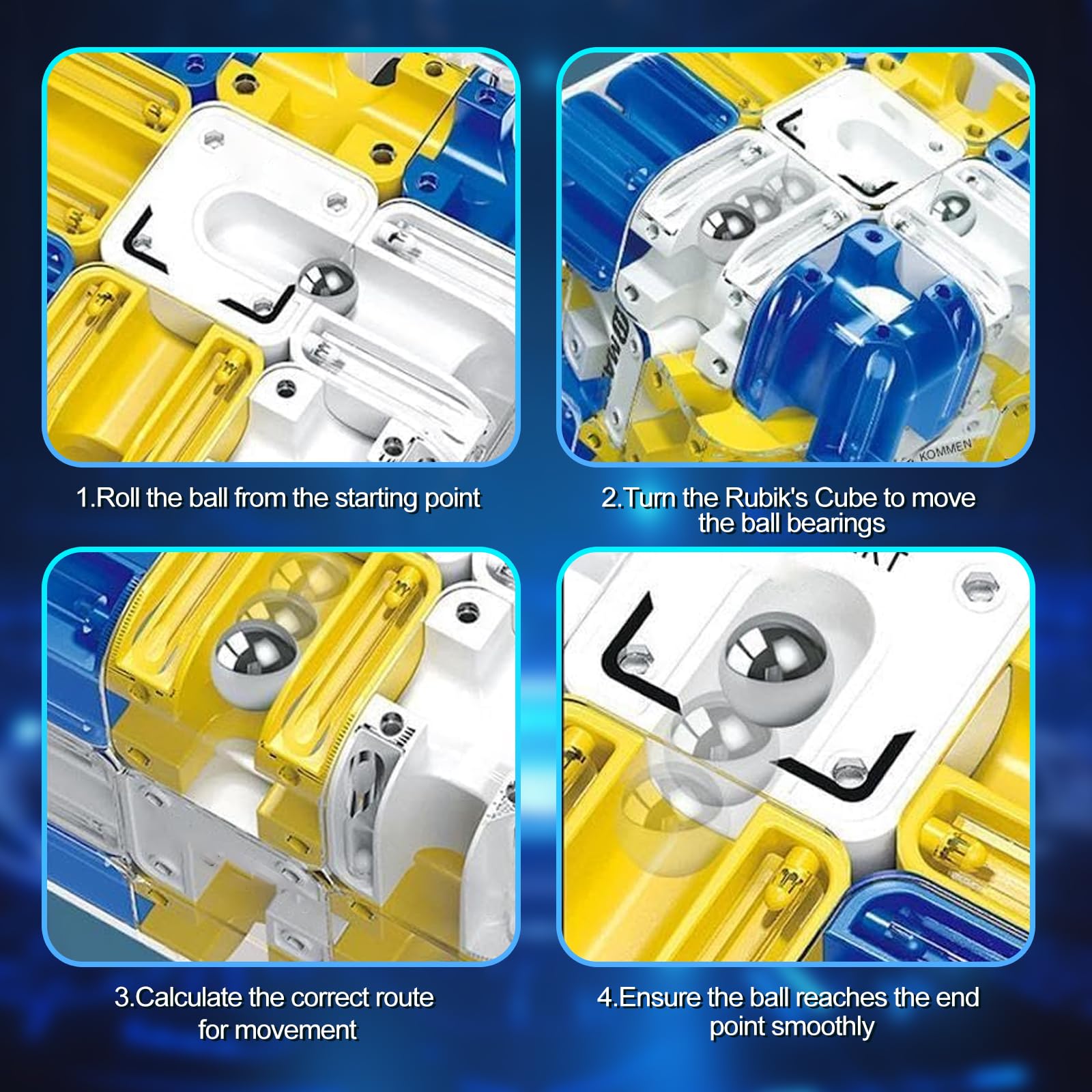 3D Labyrinth Würfe, 3D Labyrinth Zauberwürfel Puzzles Kugel Spielzeug Interaktives, Kugellabyrinth Zauberwürfel, Labyrinth 3D Puzzle Maze Cube, Gehirntrainingsspielzeug zum Stressabbau - Image 4