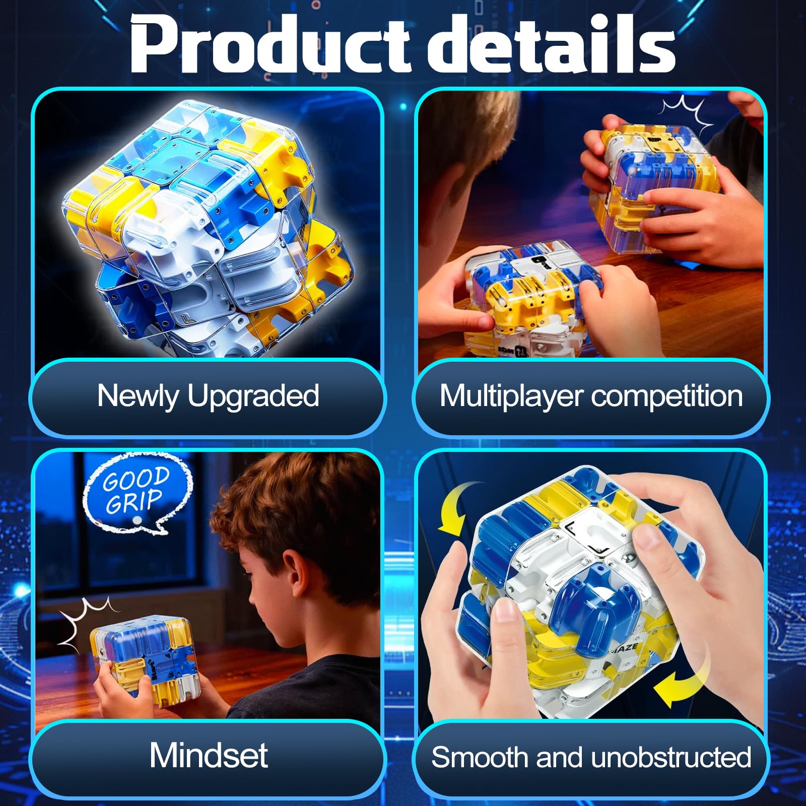 3D Labyrinth Würfe, 3D Labyrinth Zauberwürfel Puzzles Kugel Spielzeug Interaktives, Kugellabyrinth Zauberwürfel, Labyrinth 3D Puzzle Maze Cube, Gehirntrainingsspielzeug zum Stressabbau - Image 6