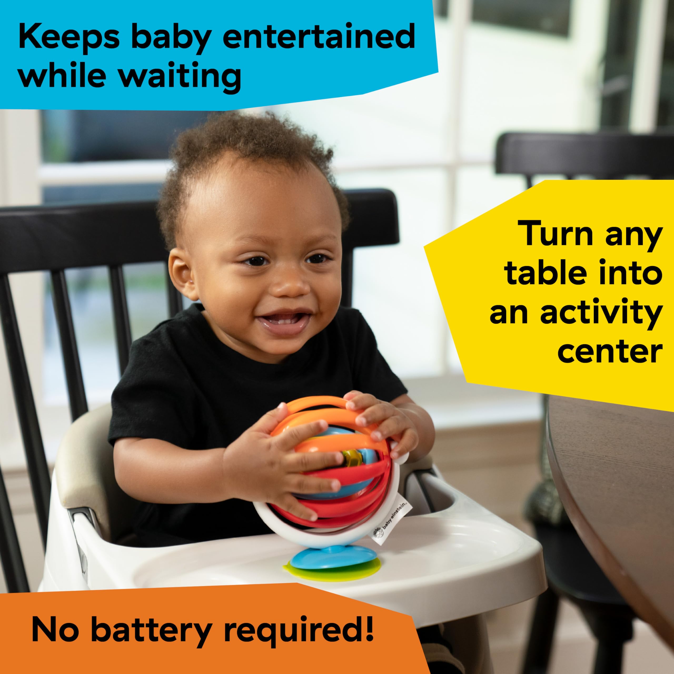 Baby Einstein, Sticky Spinner Spielzeug, perfekt auf Reisen oder für unterwegs, saugfähiger Boden zum Anbringen auf glatten Oberflächen - Image 9