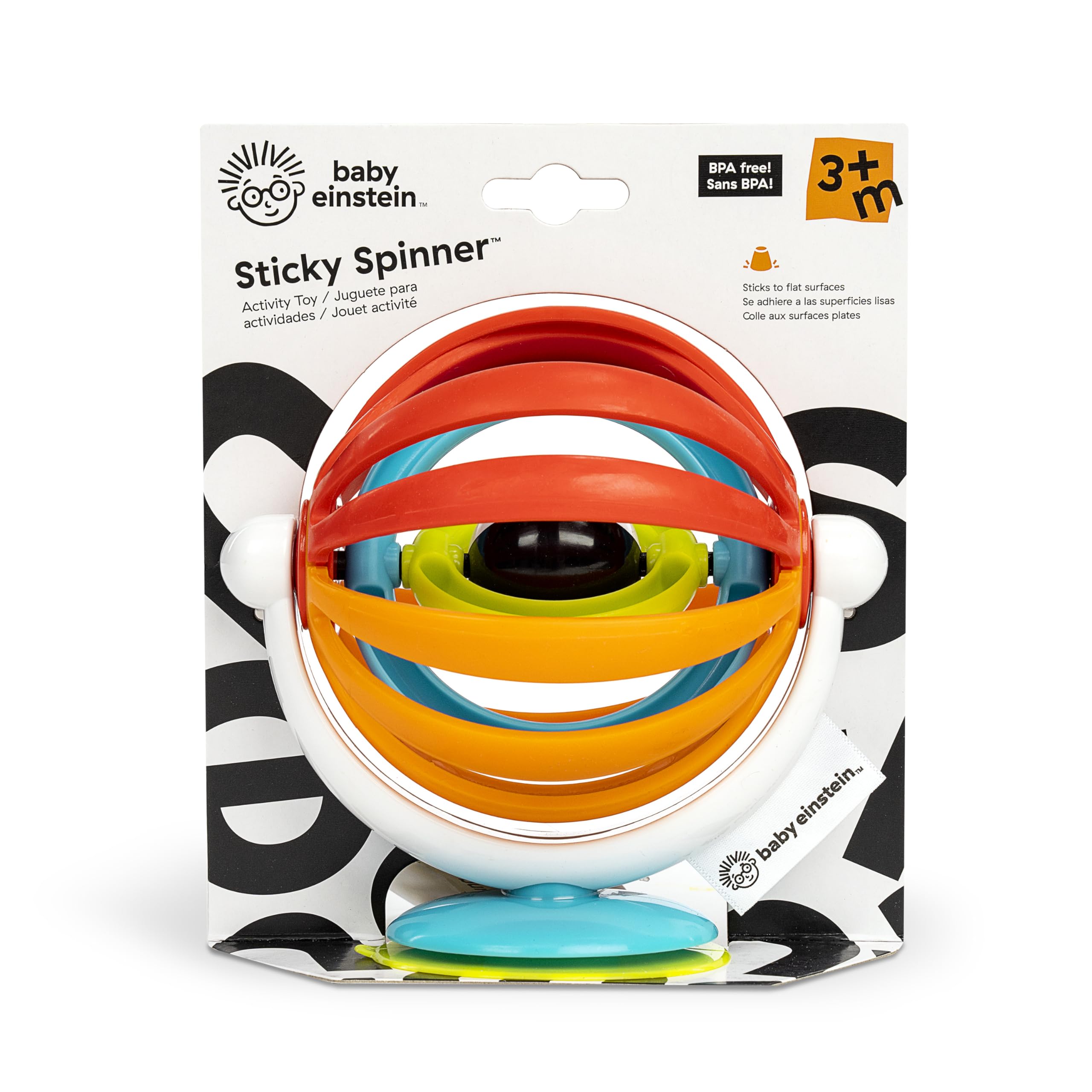 Baby Einstein, Sticky Spinner Spielzeug, perfekt auf Reisen oder für unterwegs, saugfähiger Boden zum Anbringen auf glatten Oberflächen - Image 2